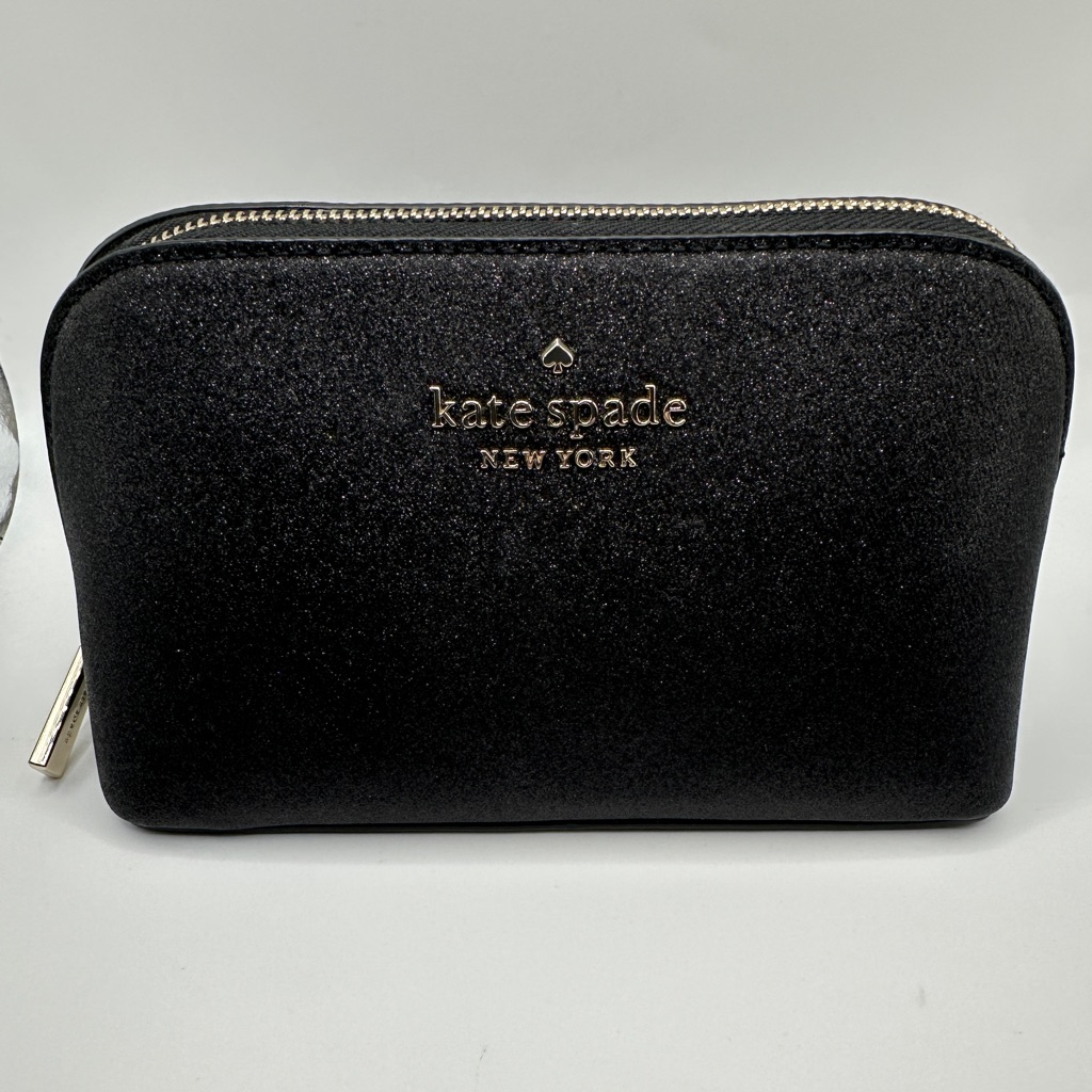 Kate Spade Black Zip Pouch With Sparkle